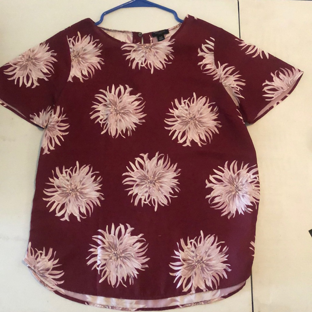 Maroon Polyester Top